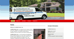 Desktop Screenshot of certifiedelectricinc.com